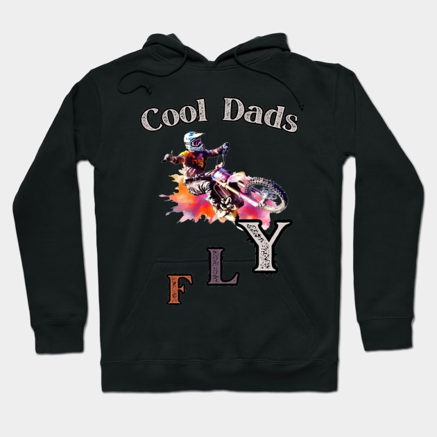 Motocross Cool Dad Dirt Bike Racer Hoodie by stickercuffs